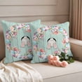 thumbnail image 2 of Easter Bunny Tail Pillow Covers 2 Pack Spring Pink Blue Purple Eggs Floral Circle Green Wood Grain Pillowcase Waterproof Outdoor Throw Pillow Cover for Patio Garden Square Cushion 24”x24”, 2 of 9