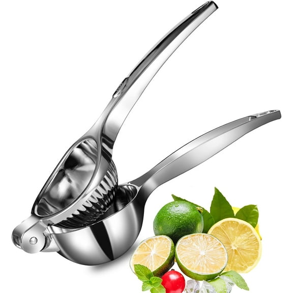 Premium Lemon Squeezer, Large Heavy Duty Handheld Juicer For Lemon, Lime & Citrus (Manual Metal Press, Bar Tool)