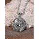 thumbnail image 2 of Wolf Necklace, Round Wolf Medallion Pendant, Faux Leather Cord, Wolf Jewelry Gift For Men, 2 of 4