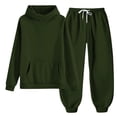 thumbnail image 3 of Kids Girls Hoodie and Jogger Set Two Piece Tracksuit Pullover Sweatshirt Sweatpants with Kangaroo Pocket Solid Athletic Sportswear 4-15Y, 3 of 8