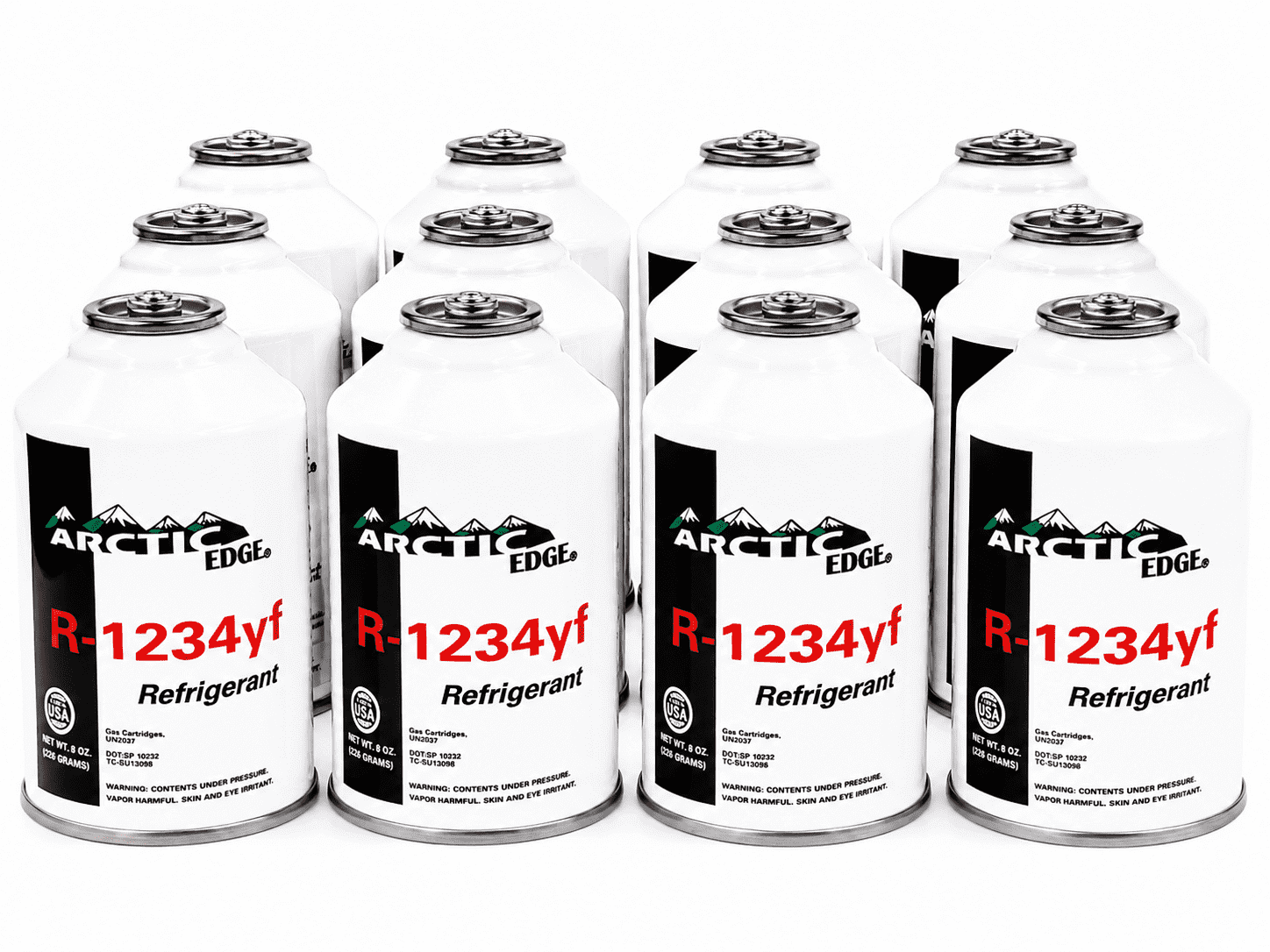 Genuine 8oz R1234YF Refrigerant (3 Freon Cans) & HD Brass Can Tap