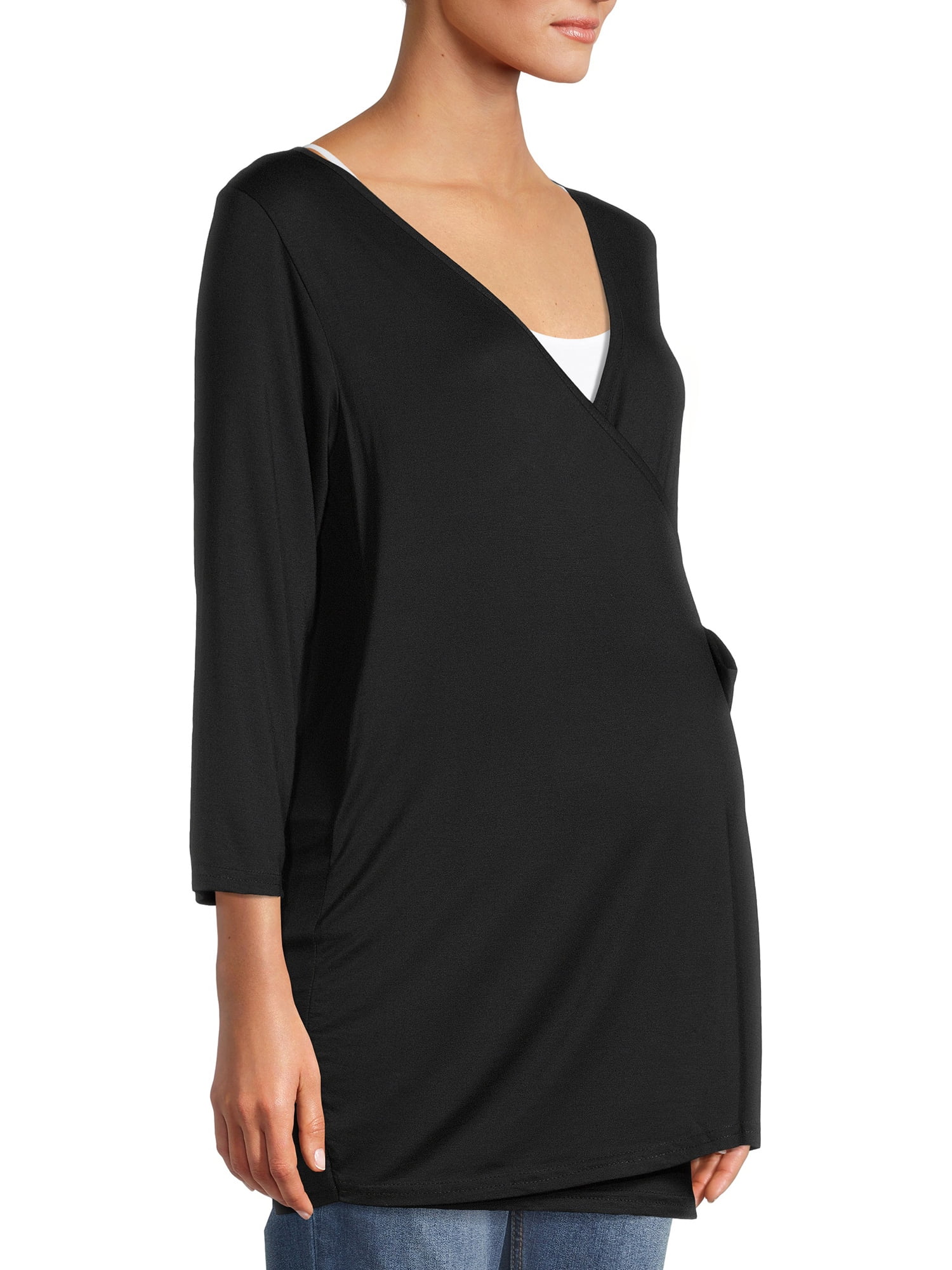 Maternity Time and Tru Eyelet Sleeve Top - Walmart.com