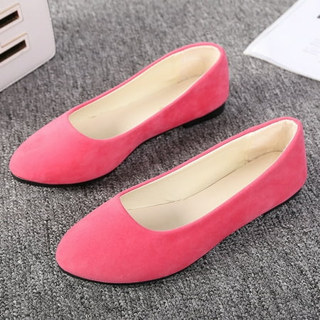 

FZM Women shoes Women Girls Solid Big Size Slip On Flat Shallow Comfort Casual Single Shoes