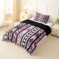thumbnail image 2 of Homewish Pink Bohemian Stripes Twin Comforter Sets,Boho Tribal Themed Bedding Set,Black Reversible,2 Pieces,1 Comforter and 1 Pillowcase, 2 of 7