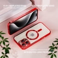 thumbnail image 4 of Dteck Magnetic Case with Tempered Screen Protector for iPhone 16 Pro,Shockproof TPU Transparent Case Compatible with MagSafe Full Camera Lens Protector Plating Back Cover,Red, 4 of 5