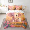 thumbnail image 2 of Homewish Colorful Cartoon Flower 7-Piece Twin Bedding Sets,Wild Elephant Owl Bedding Comforter Set,Pink Daisy Floral Sheet Sets For Girls Kids,Breathable Home Decor Reversible, 2 of 8