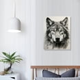 thumbnail image 3 of Nawypu  Sylvie Wolf Black and White Portrait Framed Canvas Wall Art, 3 of 4