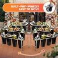 thumbnail image 5 of 3-Tier Rolling Plant Stand with 12 Pots – Heavy-Duty Lockable Wheels, Powder-Coated Iron Frame – Weather-Resistant Indoor Outdoor Flower Rack for Garden Patio Balcony, 5 of 6