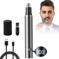 thumbnail image 1 of Nose Trimmer - 300mAh - Waterproof - Nose Hair Trimmer - Ear Trimmer - Beard Trimmer - Eyebrow Trimmer - Men's Nose Hair Trimmers - Rechargeable Nose Trimmer - LED Screen - Washable - USB, 1 of 6