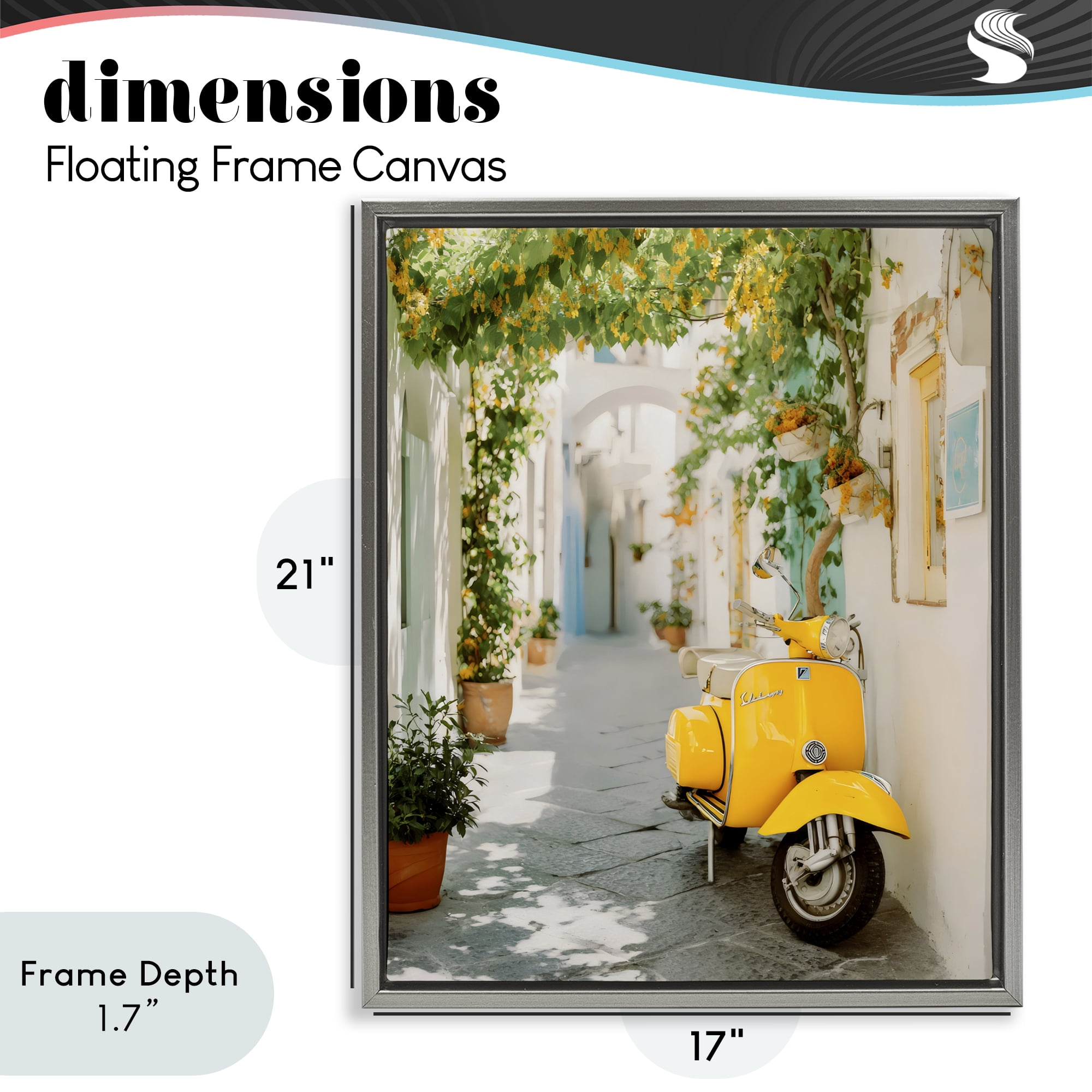 Stupell Industries Vacation Ride Through Alley Gray Framed Floater Canvas Wall Art, design by Franklyn Gregory