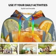 thumbnail image 4 of Daiia Refreshing Fruit Infused Drinks Pattern Women's Fashion Hoodies & Sweatshirts with Kangaroo Pocket Hooded Sweatshirt with Eye-catching Drawstrings-Large, 4 of 7