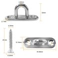 thumbnail image 3 of Ganchos En U Con Placa De Ojo De Almohadilla De 1,8 Pulgadas De Acero Inoxidable + Gancho De Presión De Acero Inoxidable, Gancho De Grapas Con Herrajes Marinos Con Tornillos, Paquete De 8 Hushtong, 3 of 5