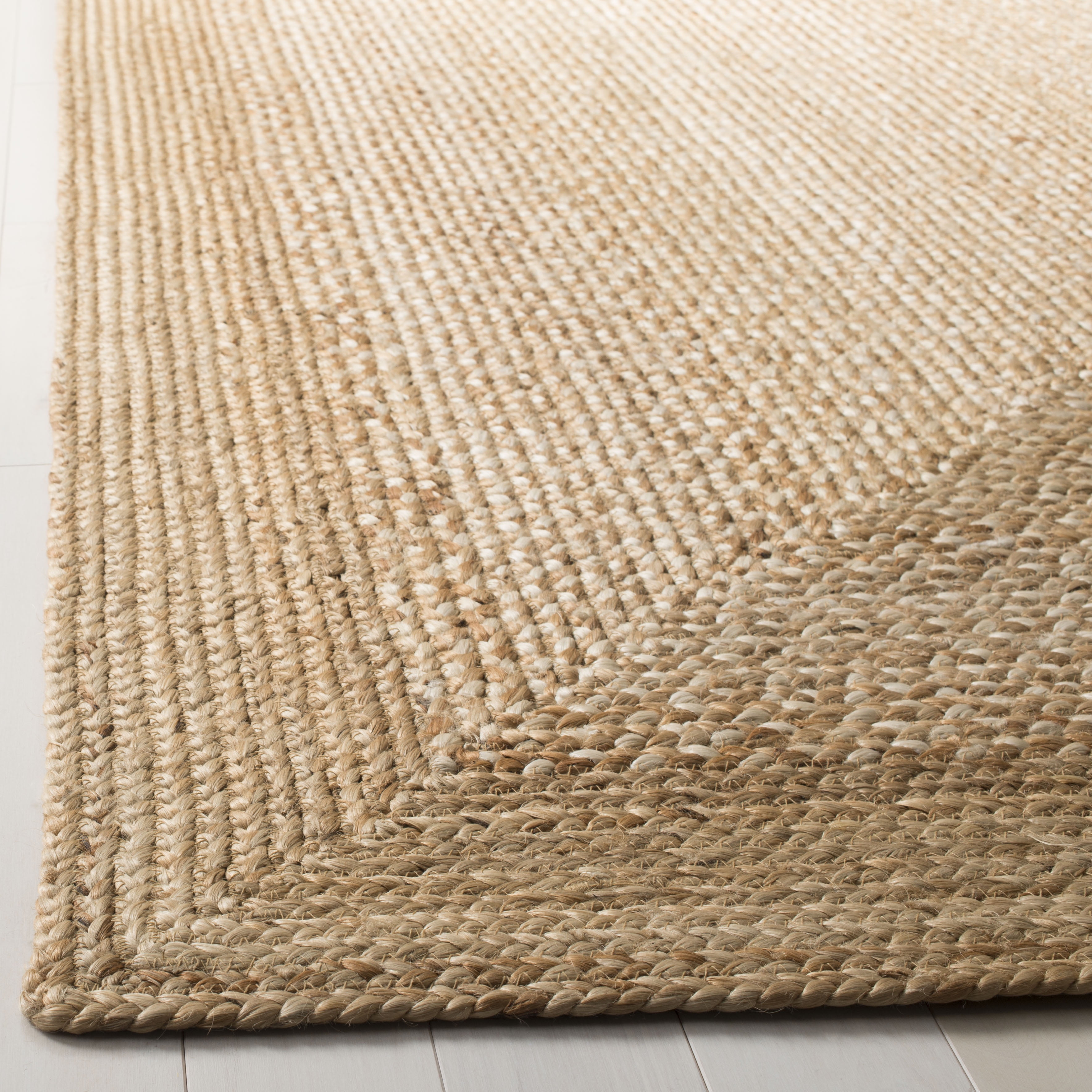 SAFAVIEH Natural Fiber Leo Geometric Runner Rug, Natural/Ivory, 2'6" x 12'