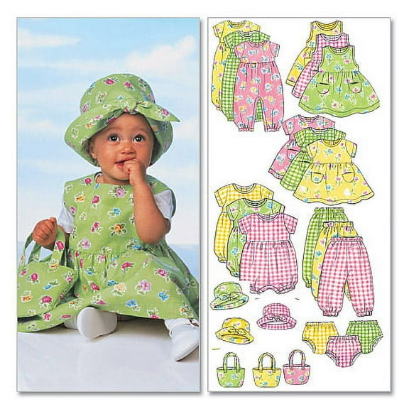 McCall PatternInfants' Dress, Jumper, Romper, Jumpsuit, Panties, Hat and B-LRG (L-XL)