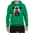 thumbnail image 2 of Wild Bobby, Colorful Pug DJ, Pop Culture, Unisex Graphic Hoodie Sweatshirt, Kelly, X-Large, 2 of 4
