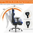 thumbnail image 4 of YRLLENSDAN Ergonomic Gaming Chair Adjustable Height with Footrest, Computer Chairs with Headrest and Lumber Support for Adults, PU Leather Desk Chair, Blue, 4 of 7