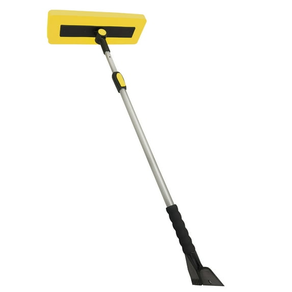 Open Box Snow Joe 2-in-1 Telescoping Snow Broom and Ice Scraper with Handle