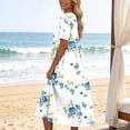 thumbnail image 7 of VEKDONE Summer Floral Maxi Dress for Women Casual Round Neck Short Sleeve Dresses Fashion Loose Fit Flowy T Shirt Dress Beach Vacation Long Dress B Multicolor M, 7 of 7