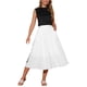 thumbnail image 2 of Falda midi acampanada con cintura elástica y bolsillos para mujer INSPIRE CHIC S blanca, 2 of 6