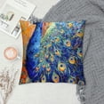 thumbnail image 2 of Orinice Peacock Graphic Decorative Cotton Linen Throw Pillow Cover for Home Sofa Car Bedroom, High-Quality 1PC 22x22in, 2 of 5