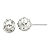 925 Sterling Silver Polished Cubic Zirconia 8.5mm Ball Stud Earrings 6.5x6.5mm Wide Ball Earring for Women
