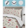 thumbnail image 3 of Full Size Quilt Bedding Set, Spring Floral Reversible Summer Quilt 3 Pieces, Elegant Pastoral Flowers Rustic Lightweight Bedspreads Coverlets with 2 Pillow Shams for All Seasons, 3 of 5