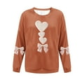 thumbnail image 4 of Taqqpue Women Valentine Day Sweatshirt Love Heart Printed Pullover Sweatshirt Cute Long Sleeve Crew Neck Casual Plus Size Top for Women, 4 of 5