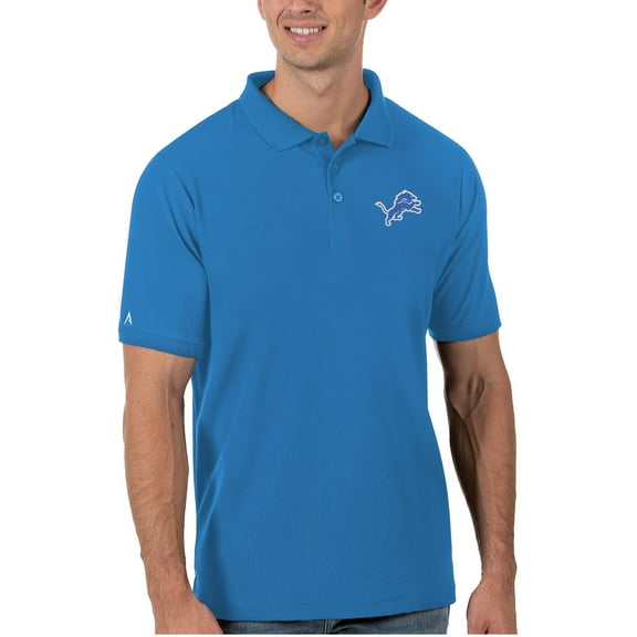 Men's Antigua Blue Detroit Lions Legacy Pique Polo