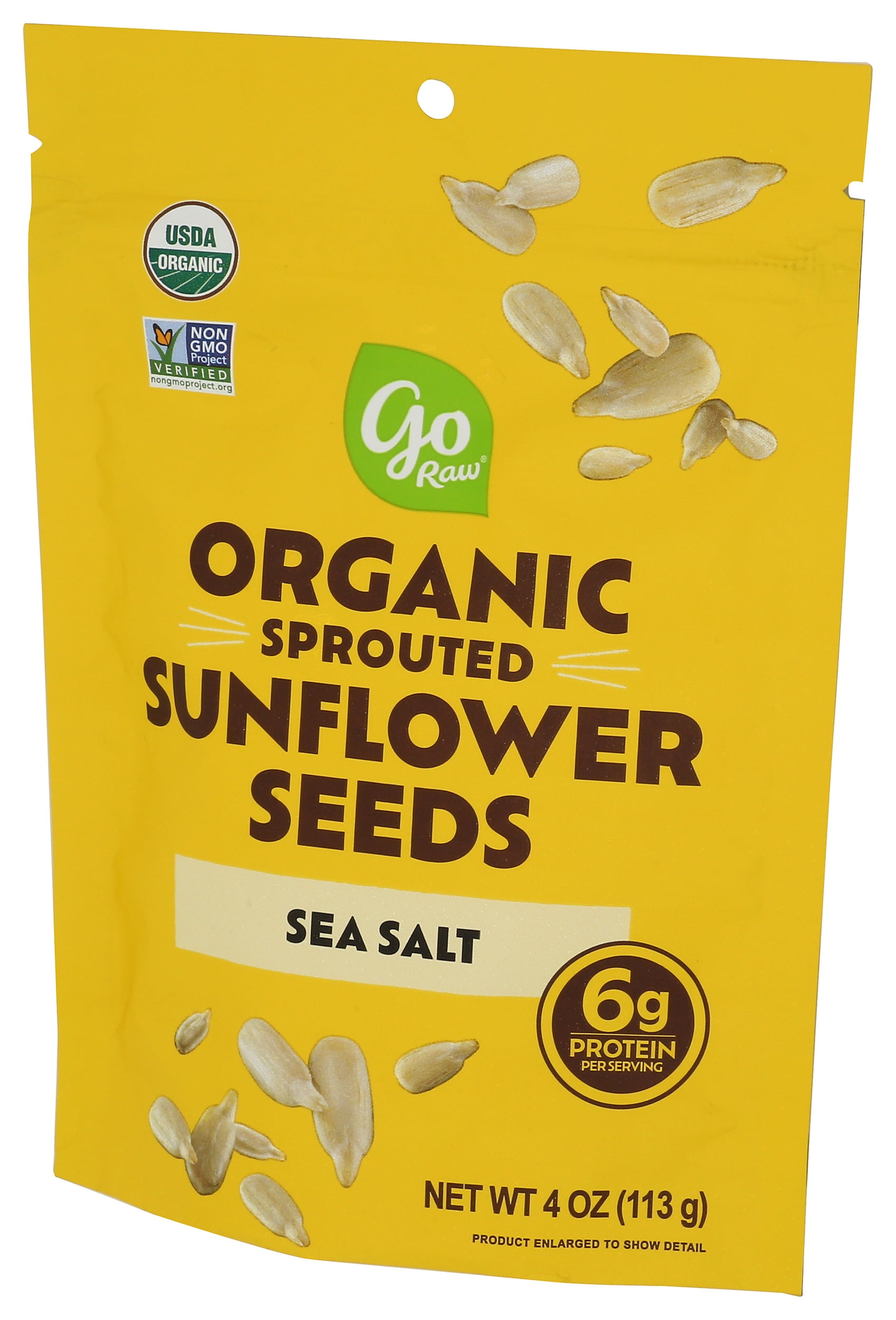 Pack of 10, Go Raw Sea Salt Organic Sprouted Sunflower Seeds, 4 oz