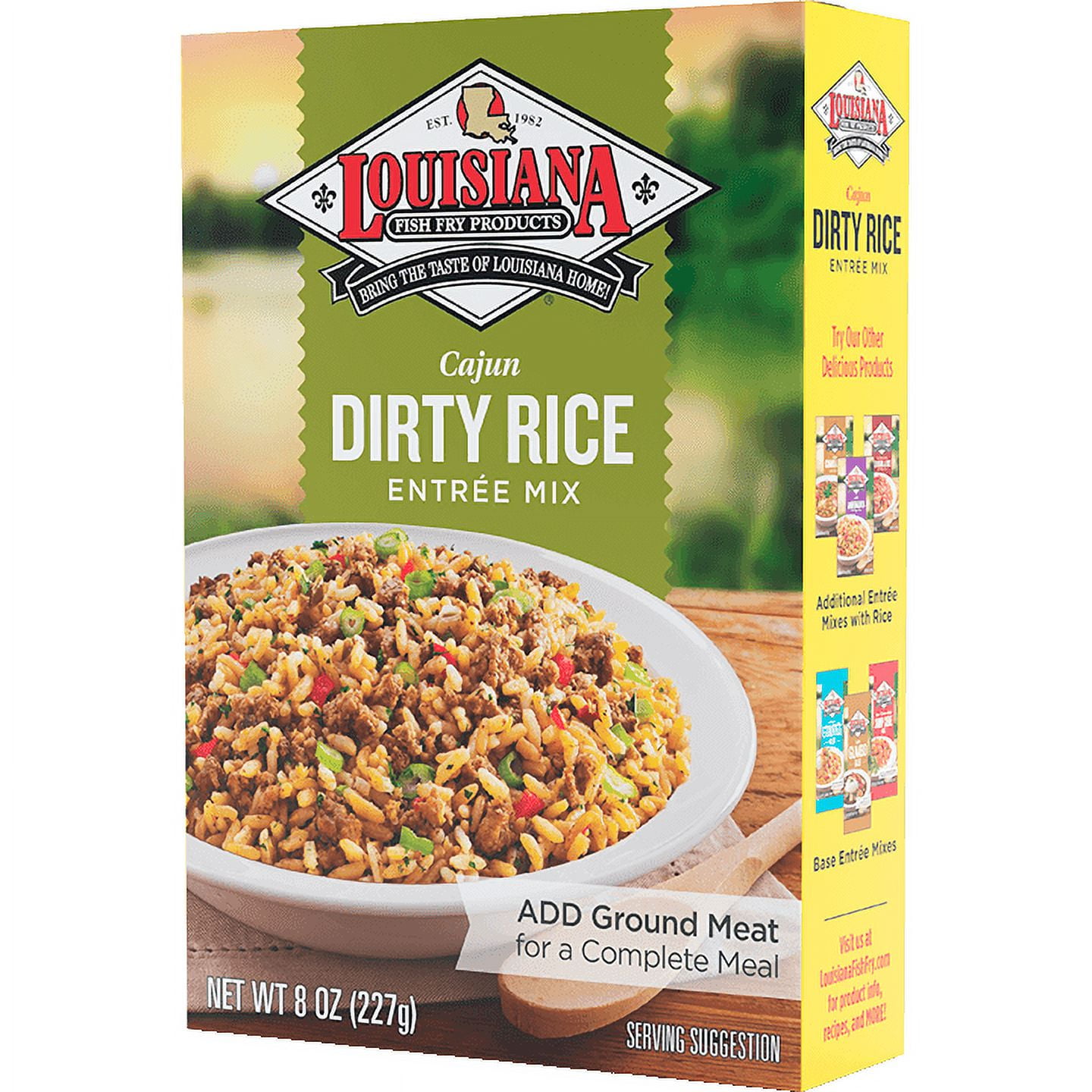 (4 pack) Louisiana Fish Fry Products Dirty Rice Mix 8 oz Box