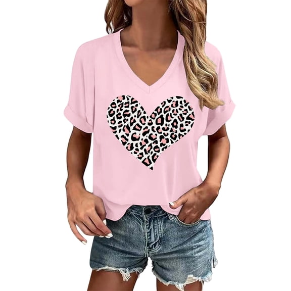 MuXiKeJi Clothes Valentines Shirts for Women Tie Dye Heart T Shirt Valentine's Tee Shirt Casual Lover Short Sleeve Tops