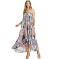 thumbnail image 4 of Love Stitch Women's Beach Coverup Billowy Hi Lo Maxi Dress (Multi Patch, Small), 4 of 4