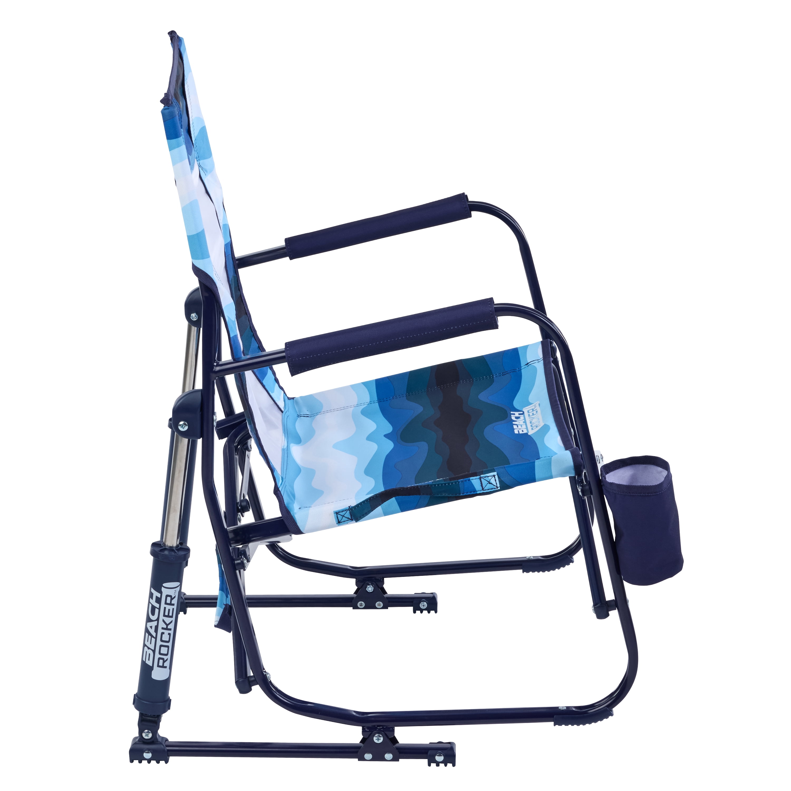 GCI Outdoor Beach Rocker Low Profile Foldable Rocking Chair, Wave Blue