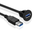 thumbnail image 2 of USB 3.0 Flush Mount Cable with Buckle- Dashboard Panel Dash Mount 1 Port USB Socket Plug Jack Connector Extension Wire Cord Water Resistant Male to Female for Car Truck Trailer Boat Motorcycle 3FT, 2 of 7