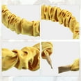 thumbnail image 4 of Unique Bargains 1 Pcs Solid Color Pleated Headband Women Hairband Hair Hoop for All Hair Yellow, 4 of 7