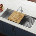 thumbnail image 3 of Ruvati USA RVA2445OAK 17 x 16 in. Thick End-Grain French Oak Butcher Block Solid Wood Cutting Board - Large, 3 of 7