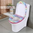 thumbnail image 2 of Juego de 2 unidades de tapa de asiento de inodoro de terciopelo Coral blando, decoración de baño de Color arcoíris (cremallera rosa), 2 of 8