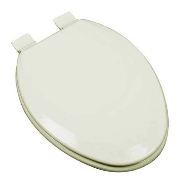Premium Molded Elongated Wood Toilet Seat, Biscuit