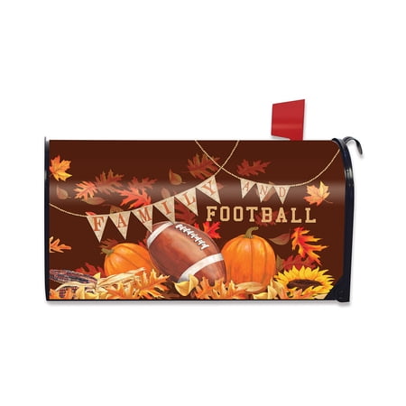 Briarwood Lane Fall Thanksgiving Mailbox Cover - Standard Size - Family Football For Thanksgiving Mailbox Cover
