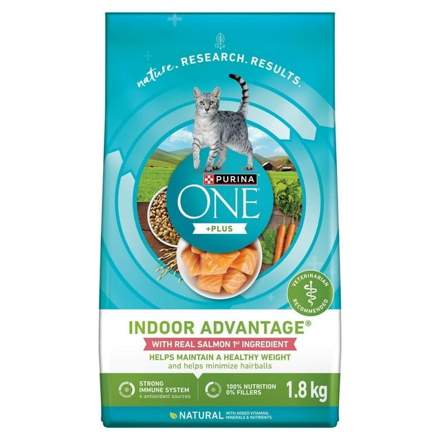 Purina ONE +Plus Indoor Advantage Salmon, Dry Cat Food 1.8kg