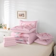 thumbnail image 6 of Manfei Girls Pink Pearl Bowknot Bedding Comforter Set 7-Piece,Ribbon Bowtie King Bedding Sets,Dreamy Princess Ultra Soft Bed Sheets,Microfiber Bedroom Decor,Reversible, 6 of 8