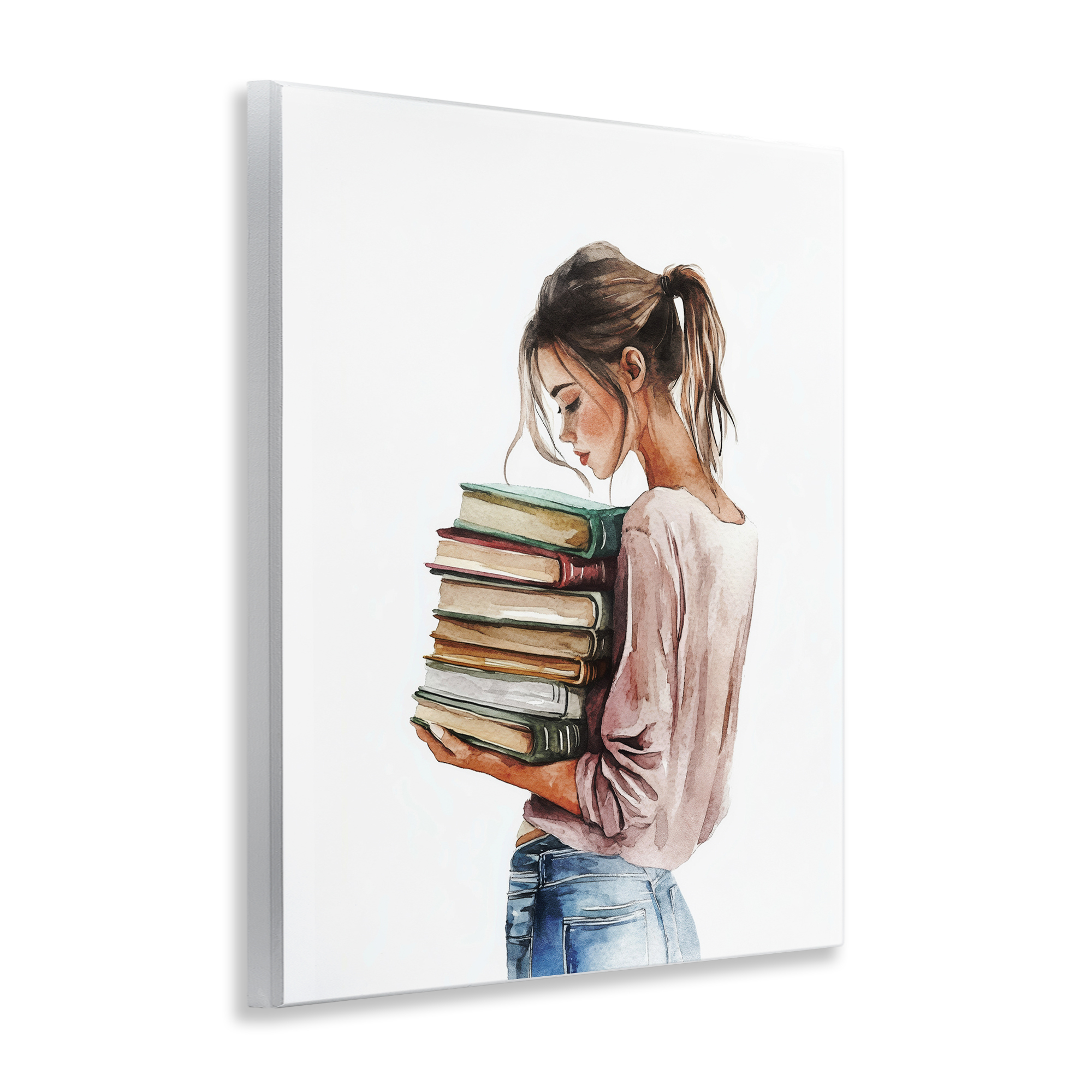 Stupell Industries Library Walk Girl Wall Plaque Art, design by Svetlana Aleynikova