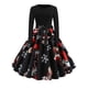 thumbnail image 1 of Vestido de Navidad de manga larga para mujer, bata Vintage, Swing Pinup, elegante, estampado informal, negro, invierno, 50S, 60S, 1 of 5