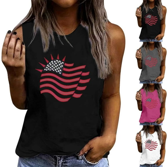 Kmdttou Personalized Custom POD T-Shirts Womens Summer Tops Summer Casual Round Neck Loose Sleeveless T-Shirt Gift for Women