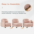 thumbnail image 6 of 3 Seat Modular Sectional L Shaped Couch With Ottoman,Deep Seat Sofa with Pillow,Cloud Couch with Premium Chenille Fabric,Tufted Cushion Backrest Design,Easy Install,for Bedrooms,Living Rooms,Pink, 6 of 7