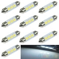 thumbnail image 2 of LEEYNEER 5pcs 12V 36mm SMD 5050 3-LED Car Festoon Map Interior Dome Light (White), 2 of 5