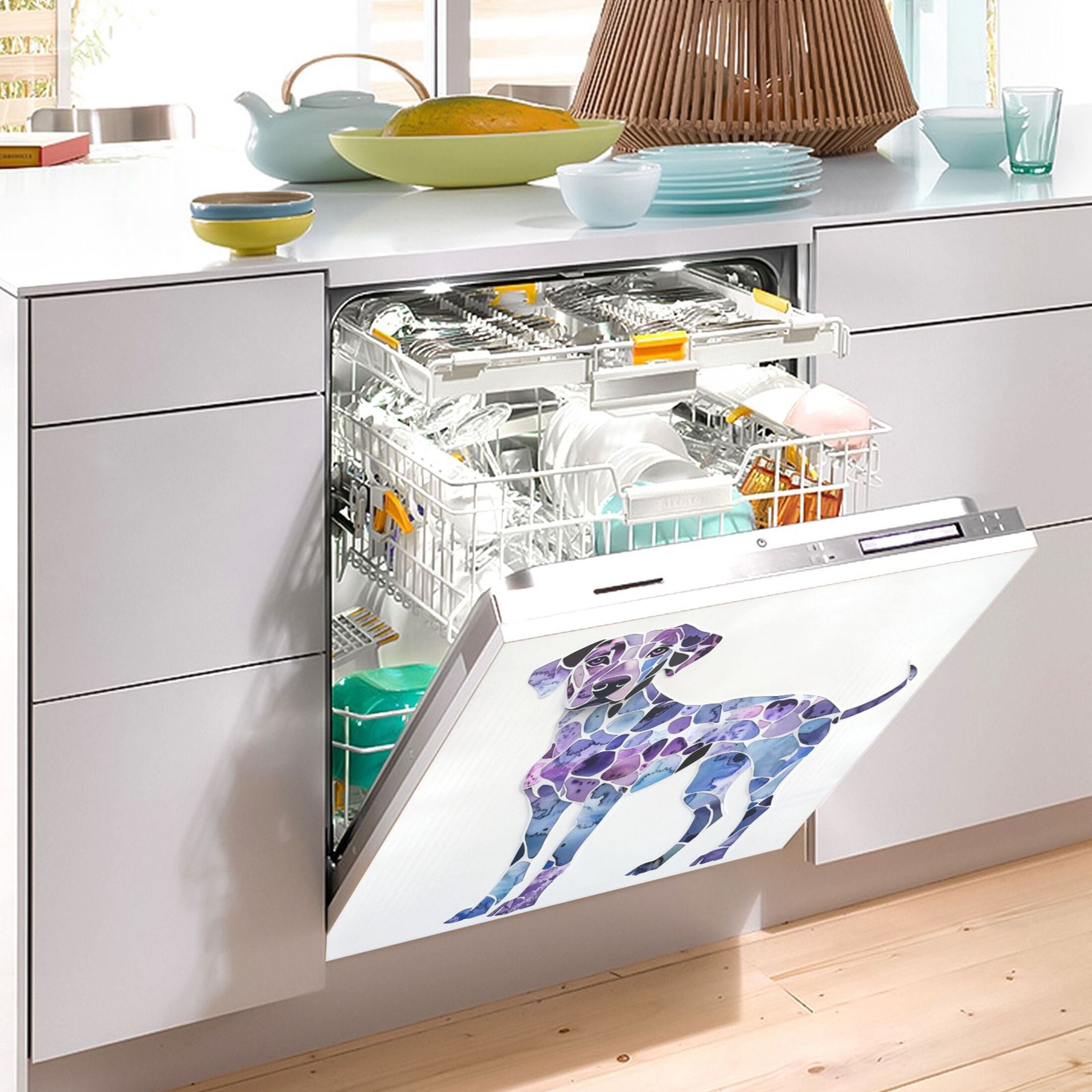 Dishwasher Magnetic Sticker 23x26 Inch Refrigerator Magnetic Sticker Washing Machine Magnetic Sticker Kitchen Panel Magnetic Sticker Home Decor Blue Pretty Dog