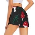 thumbnail image 3 of Vsdgher Amanita Mushroom Print Women's Running Double Layer Shorts High Waisted with Pockets Elastic Yoga Workout Athletic Gym Sports, 3 of 8