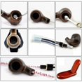 thumbnail image 4 of Pipa de tabaco Peralng Pipa para fumar de ébano con 10 elementos de filtro + raspador + bolsas de pipa de alto grado Ormromra FLD-659, 4 of 8