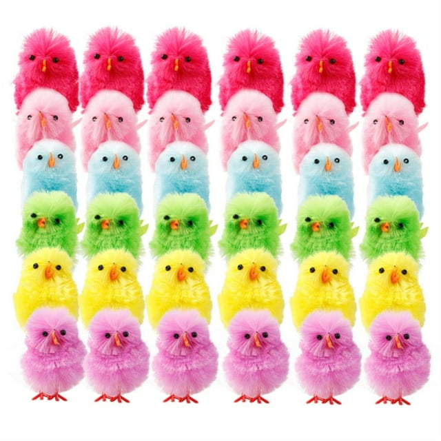 Mini Pollitos De Pascua Colorido Pascua Decoración Juguete Primavera Hogar Jardín Decoración Fiesta Favores Y Regalos Para Niños 36 Unids Inevent HA034524-00